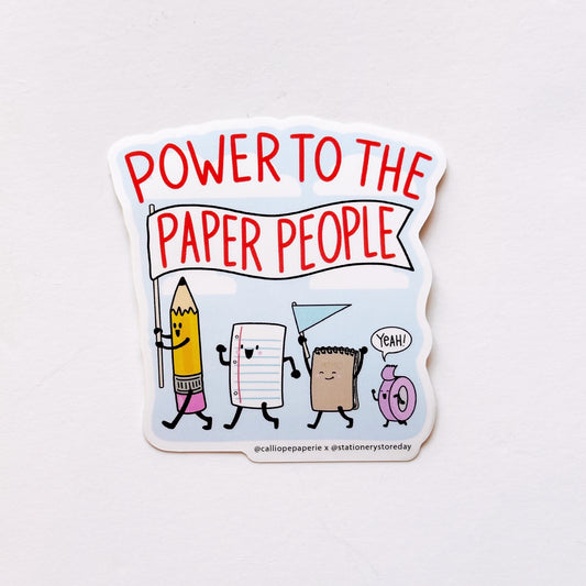 Power To Paper People Vinyl Sticker