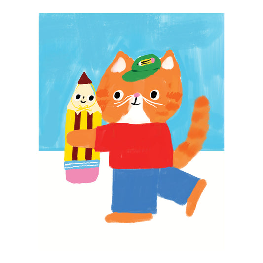 Cat and Pencil Besties Everyday Card