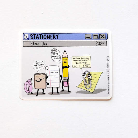 The Paper People and Clippy Vinyl Sticker