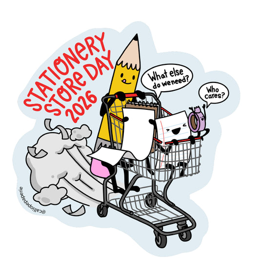 The Paper People Go Shopping Vinyl Sticker