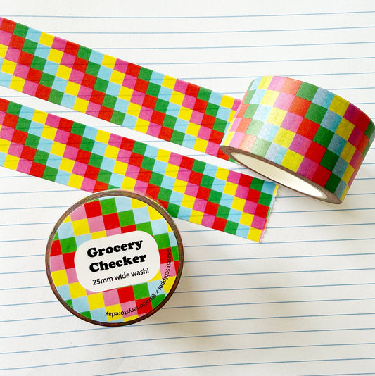 Grocery Checker Wide Washi Tape