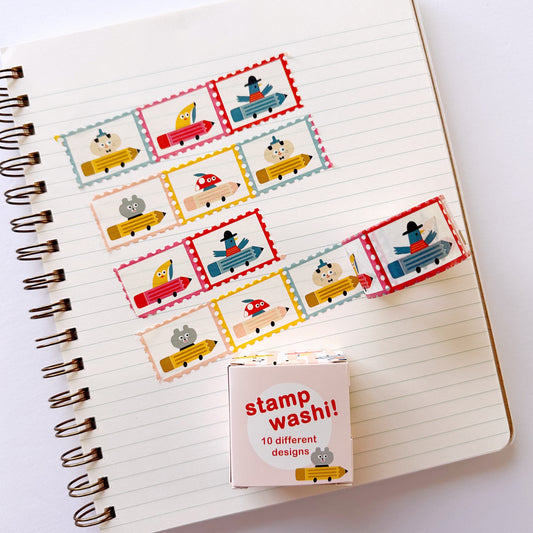 Pencil Cars Stamp Washi Tape